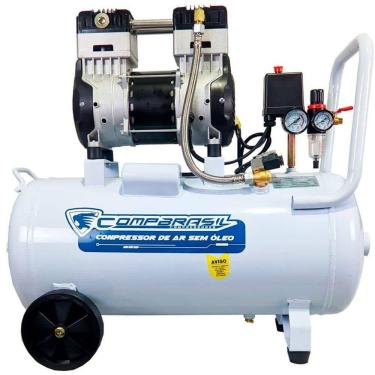 Imagem de Compressor de Ar Portátil 10,6 Pés 2 HP 50 Litros Silencioso Isento de Óleo 1500-50L COMPBRASIL
