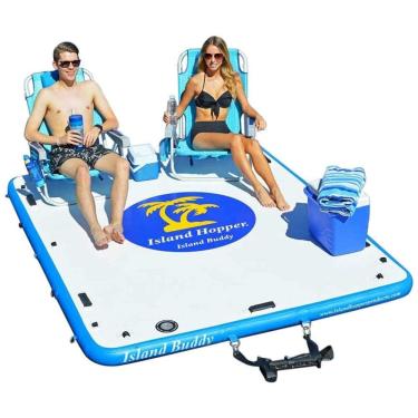 Imagem de Plataforma Inflável para Lagos, Praia e Piscinas Suporta até 453 Quilos, ISLAND HOPPER...