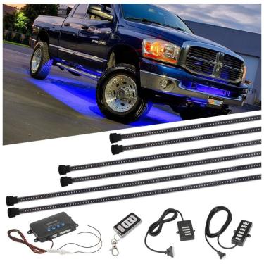 Imagem de Luz LED Automotiva Decorativa Interna Externa à Prova Dágua Controle Remoto 18 Cores, LEDGLOW, Azul