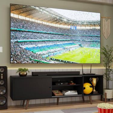 Imagem de Rack para TV até 80 Polegadas 160cm com Pés Preto/Rustic Torino Madesa