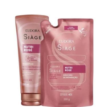 Imagem de kit Eudora Siàge Nutri Rosé Shampoo 250ml + Refil Máscara 250g