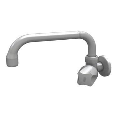 Imagem de Torneira para Cozinha de Parede Bica Móvel Horizontal Búzios 1/4 de volta Cinza Com Bitola de 1/2" - 3/4" Durín