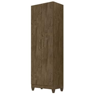 Imagem de Armário Multiuso Lavanderia 55cm 2 Portas Staxx Castanho Wood Z17 - Mpozenato