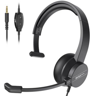 Imagem de EKSA Fone de ouvido H15 com microfone para laptop, fone de ouvido de PC com cancelamento de ruído de microfone, cabo de 3,5 mm