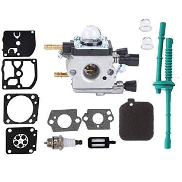 Imagem de Hippotech Carburador com lâmpada primária, filtro de ar, linha de filtro de combustível, serve para Stihl BG45 BG46 BG55 BG65 BG85 BR45C SH55 SH85 Soprador substitui 4229 1200 606