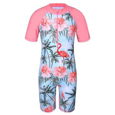 Imagem de Roupa de banho de manga curta TFJH E para meninas UV 50+, roupa de ban