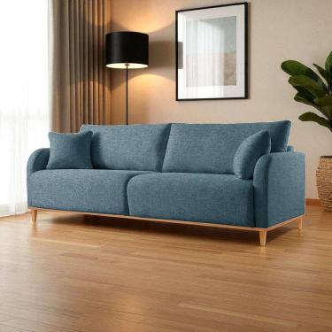 Imagem de Sofá Fixo 3 Lugares Luxo 180cm Camila Bege Claro