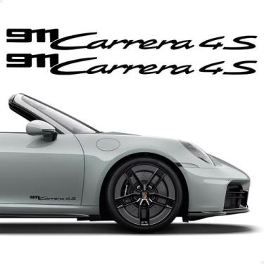 Imagem de Par De Adesivos 911 Carrera 4 S Para Porsche Lateral Preto - SPORTINOX