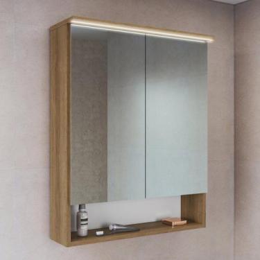 Imagem de Armário Espelheira para Banheiro com 2 Portas e Iluminação Led - Prode