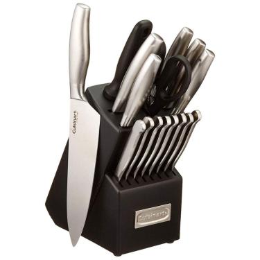 Imagem de Conjunto de Facas com Afiador Embutido e Bloco de Bancada 17 Peças, CUISINART C77SS 17P, Prateado