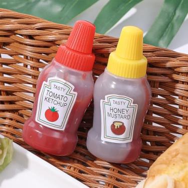 Imagem de Garrafa de molho mini estação portátil de ketchup de tomate, recipiente para utensílios de cozinha, 2 peças