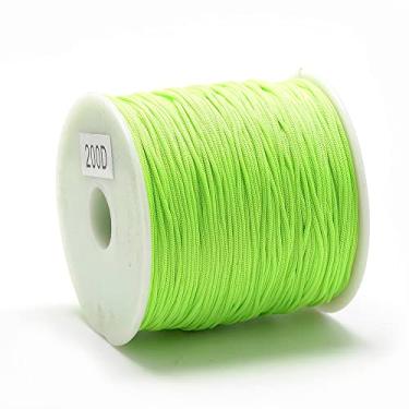 Imagem de 131,23 a 142,16 metros Fio de poliéster de 0,8 mm, cordão de trança, cordão de macramê para costura de couro, artesanato, pulseiras faça você mesmo, verde gramado