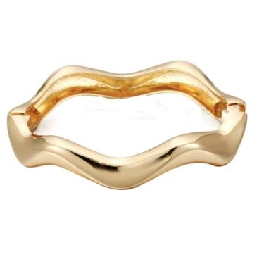 Imagem de Anel de mão retrô resina design minoritário criativo pulseira acrílica temperamento liga irregular pulseiras grossas (estilo 3)