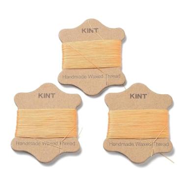 Imagem de Cordão de joias encerado redondo de 21,87 metros de 0,45 mm, fios de nylon de cera amarela clara, nós trançados, cordas para artesanato para pulseira faça você mesmo, colar de macramê, fabricação de