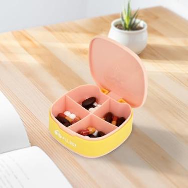 Imagem de Caixa de comprimidos diária de medicamentos para viagem, porta-comprimidos portátil, 4 vezes ao dia, contém organizador semanal de comprimidos para remédios, vitaminas e óleos