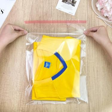 Imagem de 20 sacos plásticos transparentes de celofane de 25,4 x 33 cm, sacos de violoncelo seláveis e resseláveis, ótimos para roupas, camisas, calças, alimentos, panfletos, embrulhos de presente