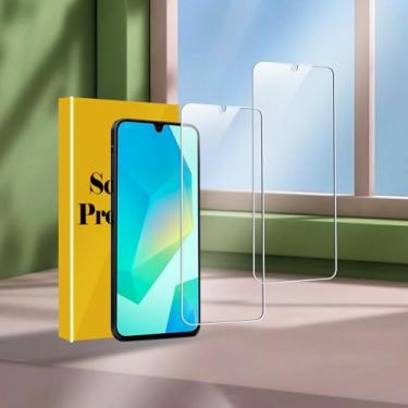 Imagem de Pacote com 2 protetores de tela para Galaxy A16/A16 5G, Ultra HD, dureza 9H, resistente a arranhões, compatível com capas