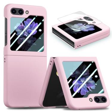 Imagem de Capa para Samsung Z Flip 5 com vidro temperado completo de 360 graus ultrafino para PC para Samsung Galaxy Z Fold 3 4 5 Flip 5 5G, rosa, para Samsung Z Fold 3