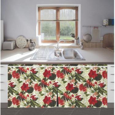 Imagem de Cortina De Pia Oxford 1,35x0,80cm Proteção E Praticidade Para Sua Cozinha