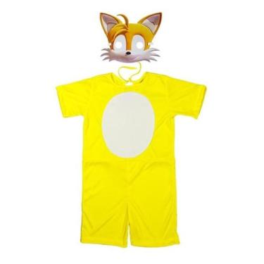Imagem de Fantasia Tails Sonic Infantil Curta Com Máscara - Fantasias Carol NA, 