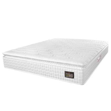 Imagem de Colchão Casal Queen Espuma D45 Lazio Pillow Top 158x198x24cm Branco Hellen - Suporta Até 150 Kg Por Pessoa Branco