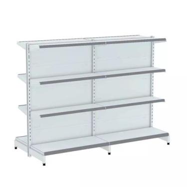 Imagem de Gondola Centro 137 Fit Ate 2 Metros Branco 16 Bandeja Pe Cinza - AMAPÁ