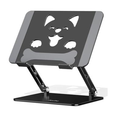 Imagem de Aoviho Suporte portátil ajustável para mesa – Suporte ergonômico de alumínio para laptop, suporte resistente para laptops grandes compatível com MacBook Air Pro, Dell, HP, Lenovo (25.4 cm-43.2 cm