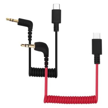 Imagem de Cabo adaptador de microfone USB C para TRS de 3,5 mm, para Hollyland Lark M1/M2/MAX/150/M1/MAX Duo cabo de saída de áudio DAC enrolado sem fio GO 2/ME/Pro Android iPhone 15/16