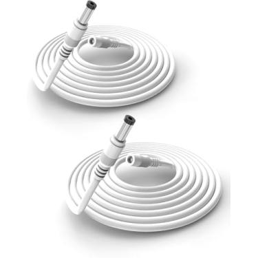 Imagem de Tonton Cabo de extensão de alimentação de 1 metro, compatível com adaptador de corrente universal de 12 V DC ou carregador de parede para câmara de segurança, câmara IP/DVR/NVR, 2 * 1 m (branco)