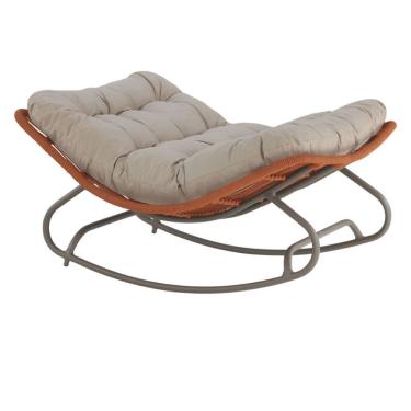 Imagem de Cadeira Balanço Viena Corda Náutica Para Jardim Sala Trama Terra Cota