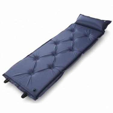 Imagem de Colchonete Trekking Azul 183x57x2,5 Cm Autoinflável Com Travesseiro Inflável Zelt