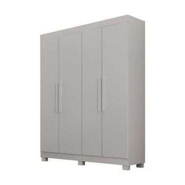 Imagem de Guarda Roupa Solteiro 4 Portas 2 Gavetas Canadá S/ Espelho Com Pés - Leifer Branco