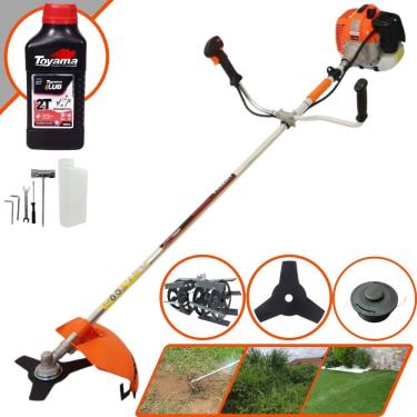 Imagem de Roçadeira Profissional Lateral Vulcan Vr620h À Gasolina 2t 62cc 3hp + Óleo Toyama Fg50 500ml + Enxada Rotativa Duraline