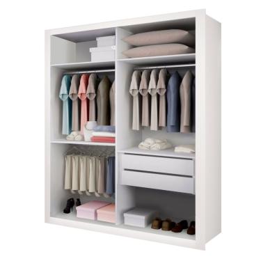 Imagem de Closet Solteiro Sem Portas 2 Gavetas Júlia Minastex Branco