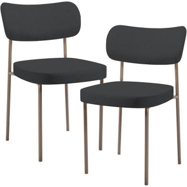 Imagem de Kit 02 Cadeiras Para Sala De Jantar Melina Base Arena L02 Linho Chumbo - Lyam Decor