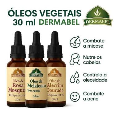 Imagem de Kit 3 Óleos Melaleuca + Alecrim + Rosa Mosqueta 30 ml. Micose ,Estimul