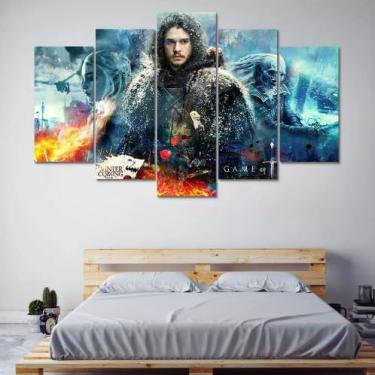 Imagem de Kit quadro decorativo 5 peças 95x60cm Jon Série Game Of