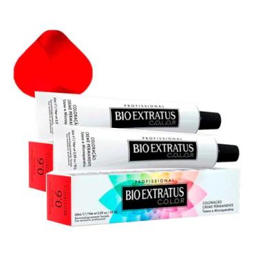 Imagem de Kit 2 Tintura Creme Bio Extratus Color Intensificador de Vermelho 0.6 