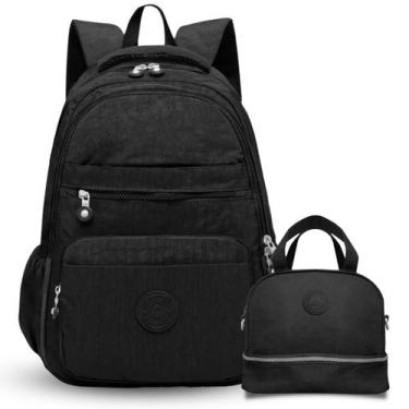 Imagem de Kit Mochila Feminina Moderna E Bolsa Lancheira Faculdade Reforçada Dia