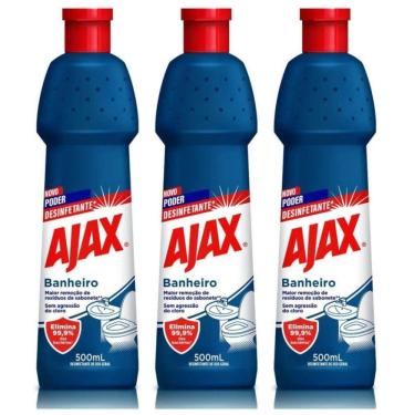 Imagem de Kit 3 Desinfetante De Uso Geral Ajax Especialista Banheiro 500ml