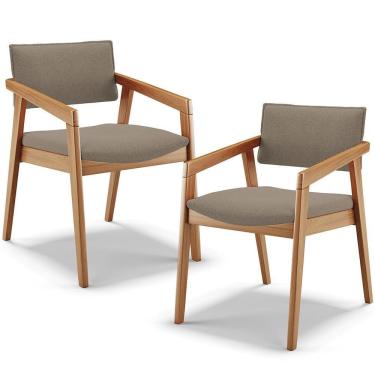 Imagem de Kit 02 Cadeiras Para Sala De Jantar Estar Living Giorgia L02 Bouclê Bege - Lyam Decor