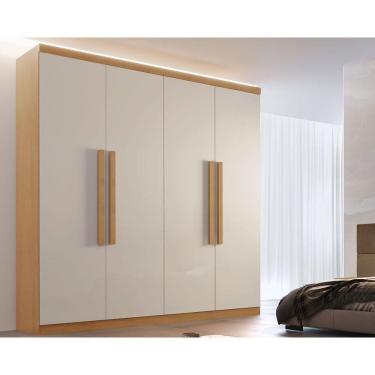 Imagem de Guarda Roupa 4 Portas E 3 Gavetas Império Naturale-off White - Rufato