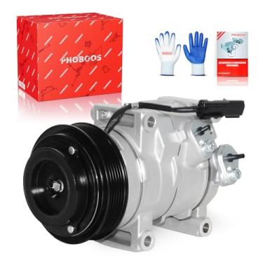 Imagem de PHOBOOS Compressor A/C com embreagem compatível com Dodge Grand Caravan 2011-2016, Chrysler Town & Country 200, Journey, Avenger, Ram C/V & Routan, modelos V6 3.6L, resfriamento rápido, Ref. 98320