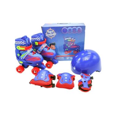 Imagem de Patins Quad Kit Azul - com Kit de Proteção
