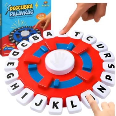 Imagem de Jogo de Tabuleiro Educativo Tipo Stop Adedanha com 144 Temas, 36 Cartas e Timer, Brinquedo para Crianças 6+ Anos, Vermelho ou Azul