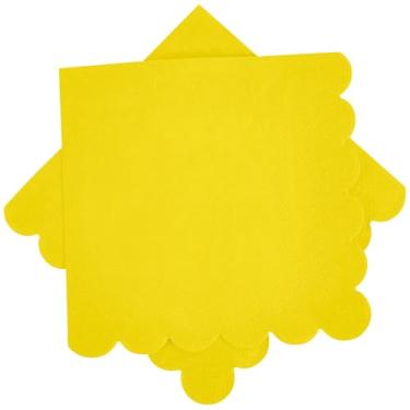 Imagem de Ottin Guardanapos de papel de coquetel de cor sólida recortado amarelo – 100 unidades, 12,7 cm – guardanapos descartáveis para casamento, aniversário, chá de panela, noivado, ação de graças, Natal