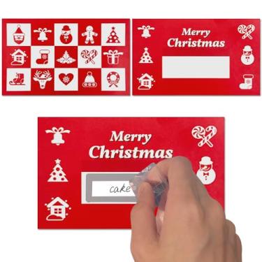 Imagem de 50 Pack Scratch Off Cards, DIY Custom Christmas Scratch Off Stickers, Your Own Game Tickets for Prizes Gift Scratch Cards for Small Business Holiday Birthday Party Favors Games Supplies (Red)