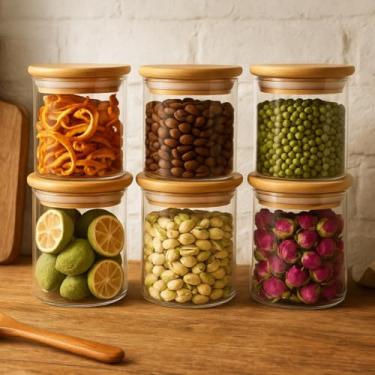 Imagem de Jogo de Potes de Vidro Redondo 180ml Ekko Lock & Stock 6 Peças