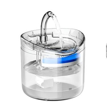 Imagem de Bebedouro Elétrico para Pets, 2L, Policarbonato Transparente, Silencioso 40dB, Fonte com Bomba USB, 15x16.5cm, Sistema de Filtragem