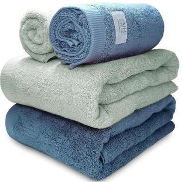 Imagem de Jogo toalha de banho gigante 4 peças dual air - buddemeyer, Azul 1676 